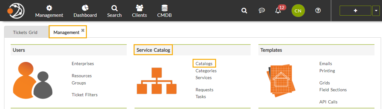 C2 ATOM Service catalog